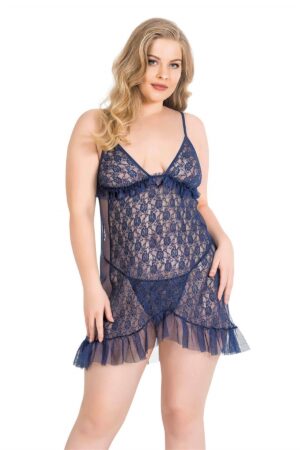 Deluxerie Plus Size Babydoll-Set Pansie
